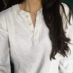 Cream Waffle Henley Top